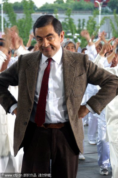 Mr Bean entertains the audience in Shanghai