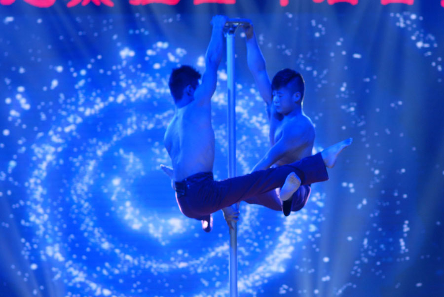 Pole dance at Qingdao Beer Festival