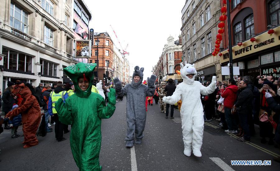 People celebrate Chinese Lunar New Year in Britain