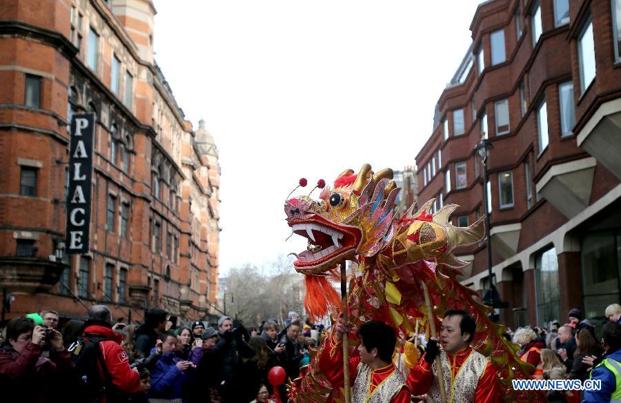 People celebrate Chinese Lunar New Year in Britain