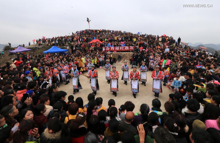 Miao people celebrate New Year in Anshun City, SW China