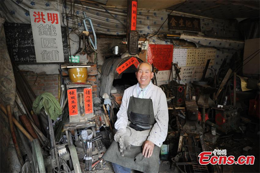 Blacksmith finds it hard to give up old occupation