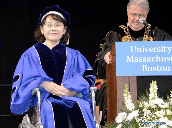 Massauchusetts University honors Chinese writer Zhang Haidi