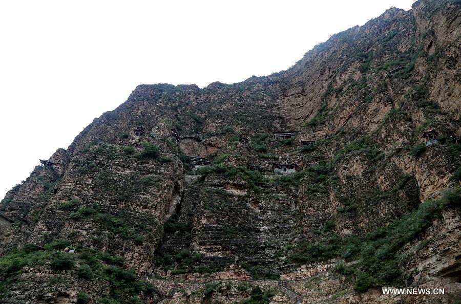 Ancient Taoist temples on cliff in China's Hebei