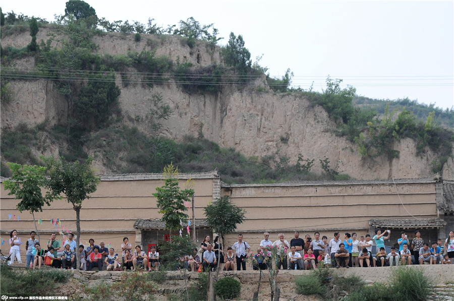 River Lantern Festival celebrated in an ancient village in Shaanxi