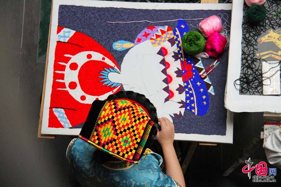 Embroidering of Qiang ethnic group in NW China