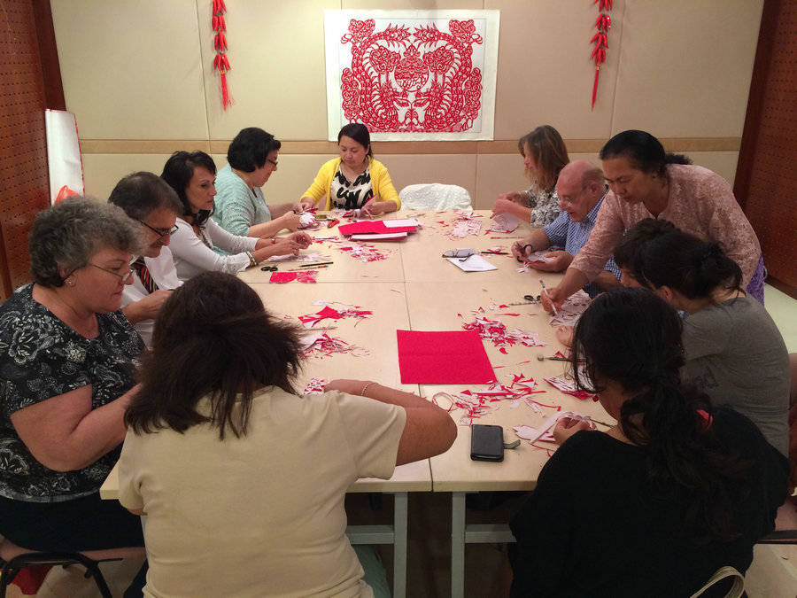 Maltese locals learn colorful art of paper-cutting