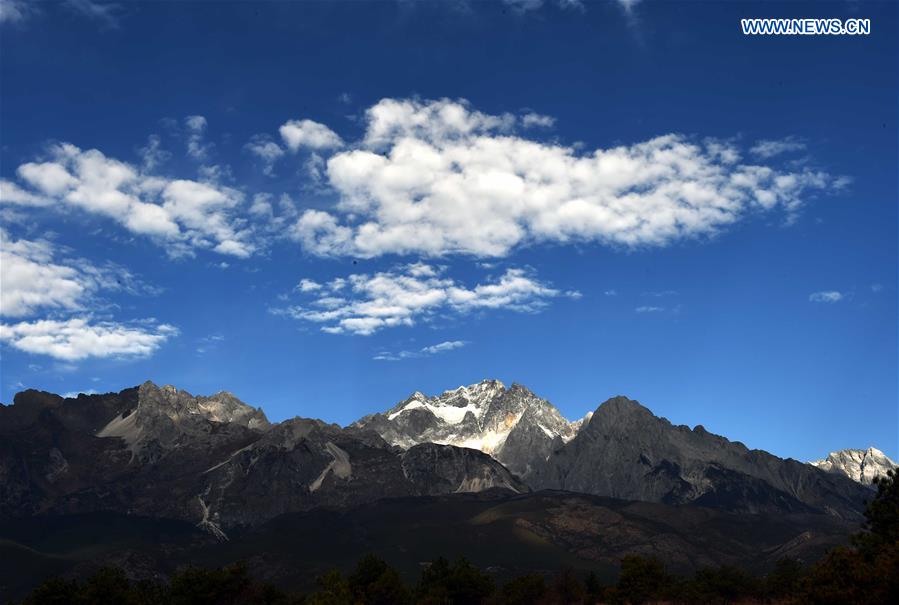 Charming scenery of Yulong Snow Mountain in winter