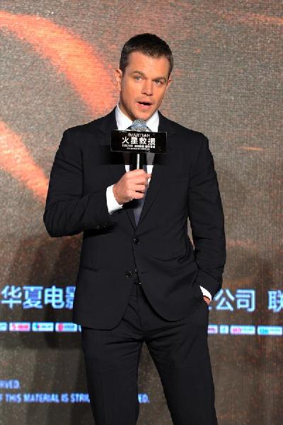 Movie 'The Martian' to hit Chinese cinemas on Nov 25