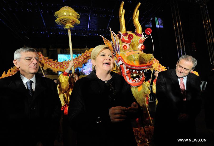Croatian president attends celebration event for Chinese New Year