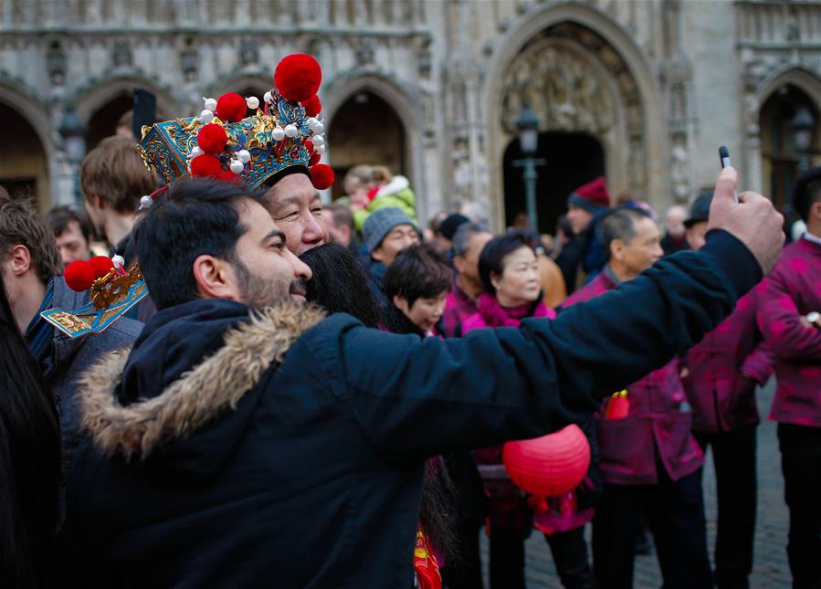 Performers take part in Chinese New Year Parade in Brussels