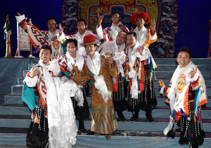 Actors perform traditional Tibetan Opera 'Zhowa Sangmu' in Lhasa