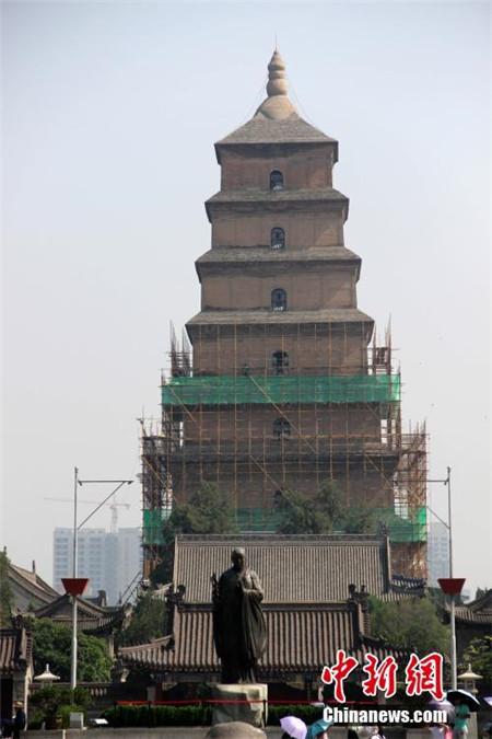 Face-lift for Giant Wild Goose Pagoda in Xi'an