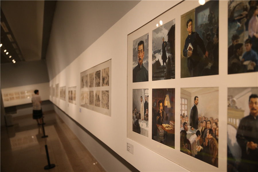 Chinese comic books displayed at the National Museum of China