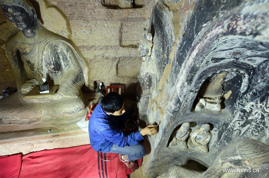 Cultural relic repair of Maiji Mountain Grottoes continues