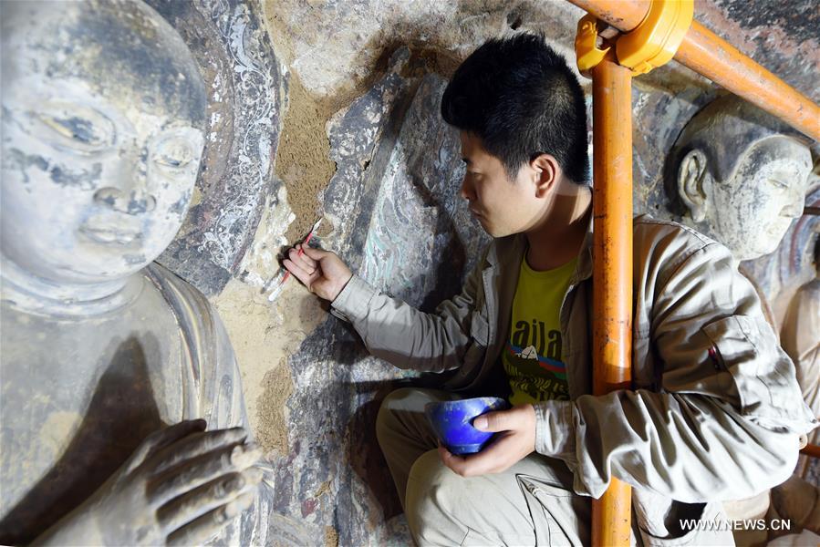 Cultural relic repair of Maiji Mountain Grottoes continues
