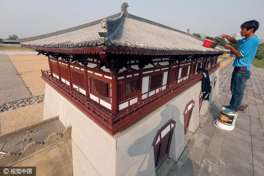 Miniature replica of Daming Palace shows Tang Dynasty's craftsmanship