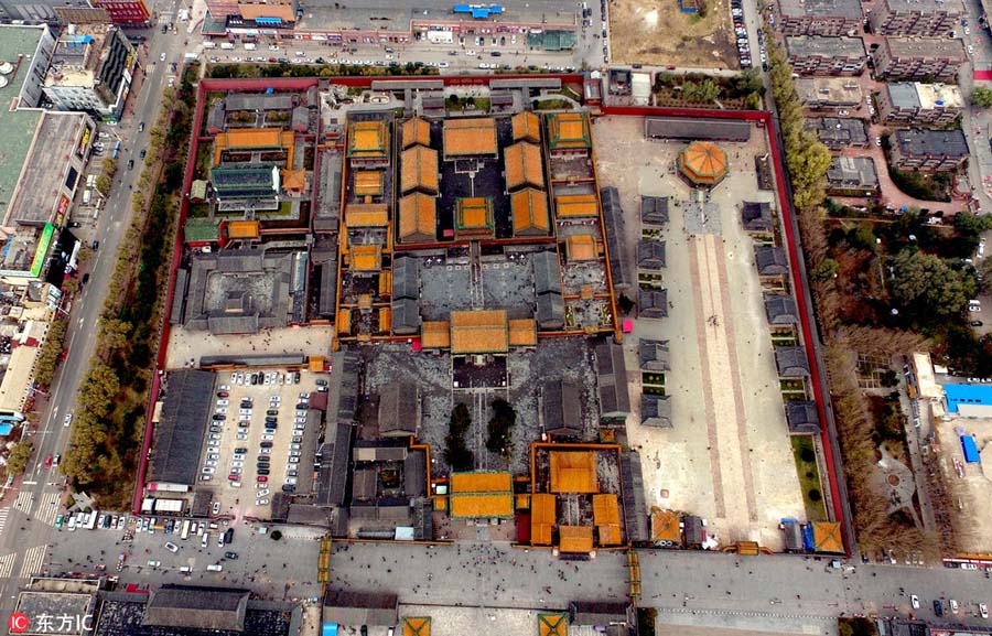 Aerial photos reveal Shenyang Imperial Palace after renovation