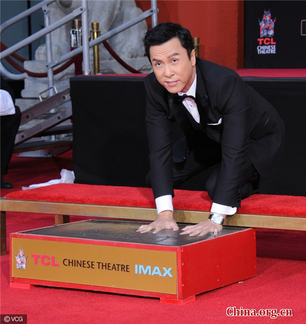 Donnie Yen leaves hand and foot prints in Hollywood