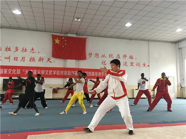 African students learn kung fu and Chinese in Tianjin