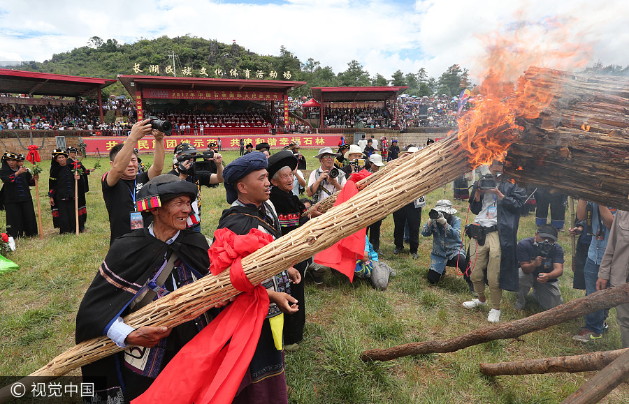 Shilin International Torch Festival lights up SW China