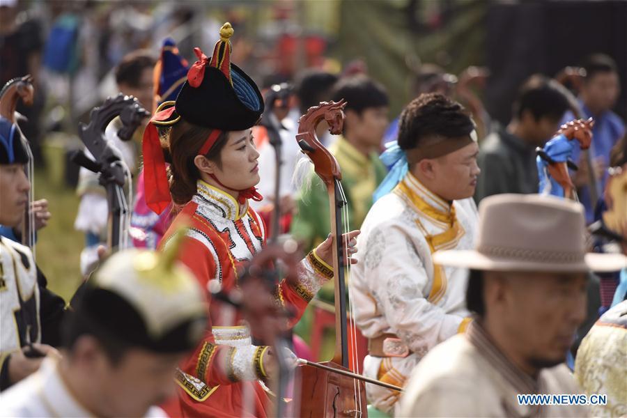 Traditional Mongolian festival Nadam held in Hohhot