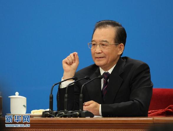 温家宝总理与中外记者见面