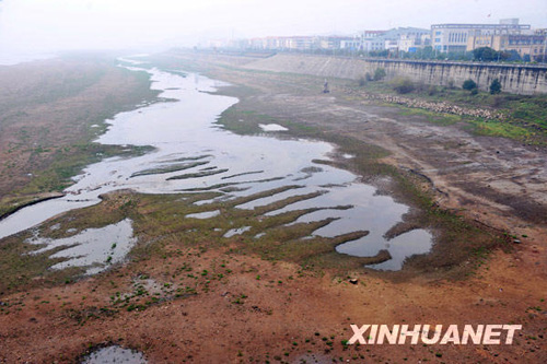 来水量减少 湘江长沙段水位回落
