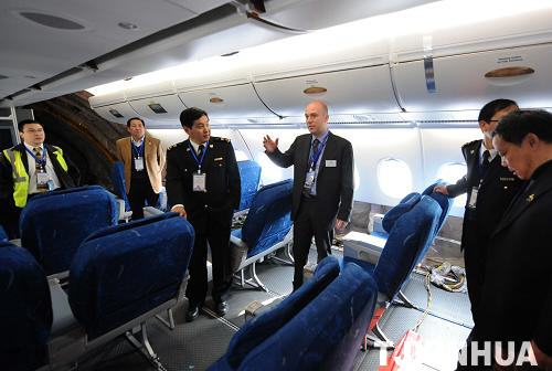 空客A380飞机首次造访天津