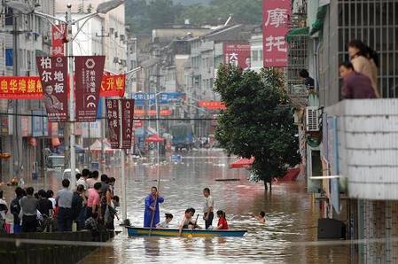 浙江开化:持续强降雨引发洪涝灾害