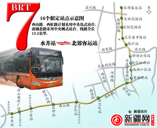 乌鲁木齐市BRT7号线10月31日试跑