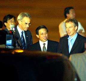 Blair arrives in Beijing