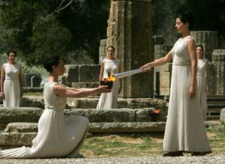 Olympic flame for Athens Games