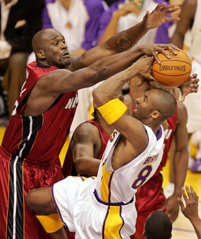 Kobe shines but Shaq and Heat win