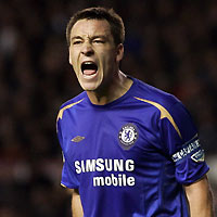 IChelsea's captain John Terry reacts during their English Premier League soccer match against Manchester United at Old Trafford in Manchester, northern England, November 6, 2005.