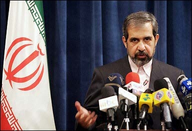 Iran's Foreign Ministry Spokesman Hamid Reza Asefi briefs the media, October 09, 2005 in Tehran.