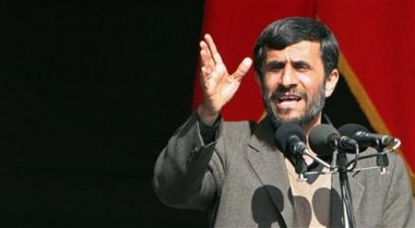 Iranian President, Mahmoud Ahmadinejad, delivers his speech in front of tens of thousands of Iranians during a ceremony marking the 27th anniversary of Iran's Islamic Revolution at the Azadi (Freedom) Sq. in Tehran, Iran, Saturday, Feb. 11, 2006.