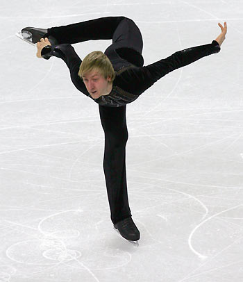 Evgeni Plushenko from Russia performs during the figure skating men's Short Program at the Torino 2006 Winter Olympic Games in Turin, Italy, February 14, 2006. [Reuters]