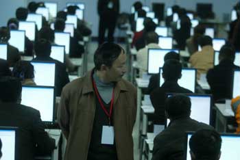 Test under scrutiny of webcams in Sichuan