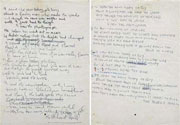 Lennon original lyrics for sale