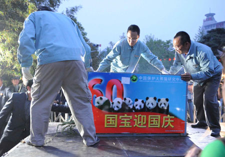 Six pandas arrive in Beijing