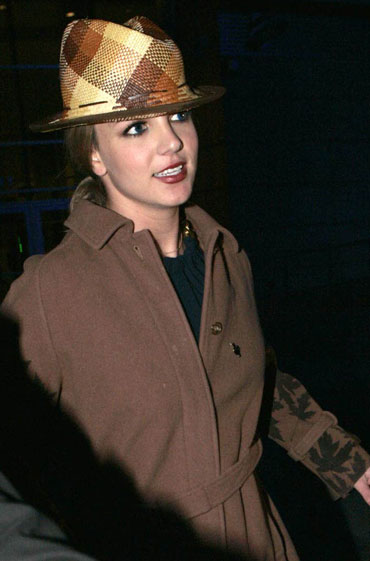 Britney Spears different hat looks
