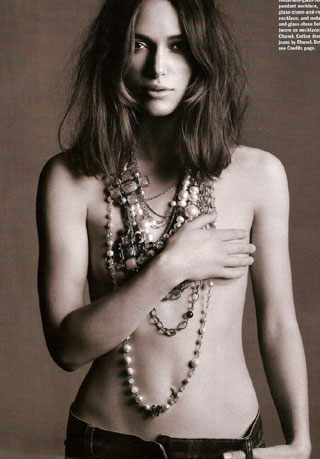 Keira Knightley is topless on Allure