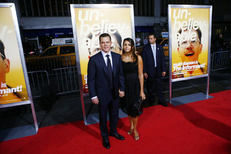 Actor Matt Damon arrives at the premiere of 