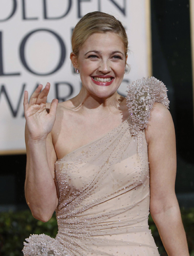 Drew Barrymore arrives at the 67th annual Golden Globe Awards in Beverly Hills