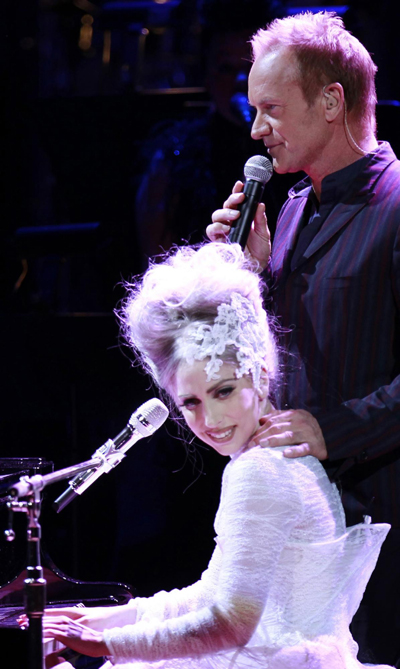 Sir Elton John,Sting and Gaga perform at Carnegie Hall
