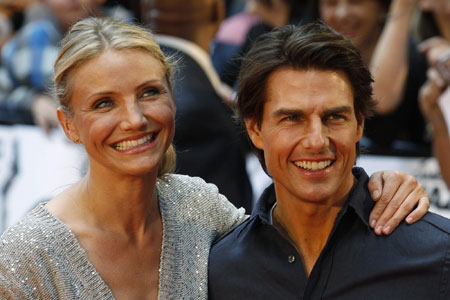 Tom Cruise and Cameron Diaz at premiere of film 