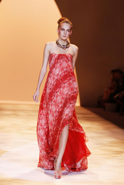 Models present creations from the Christian Siriano Spring 2011 collection during New York Fashion Week