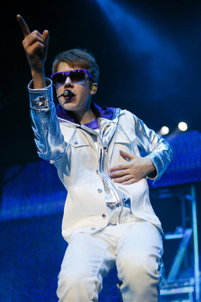 Justin Bieber performs during his concert