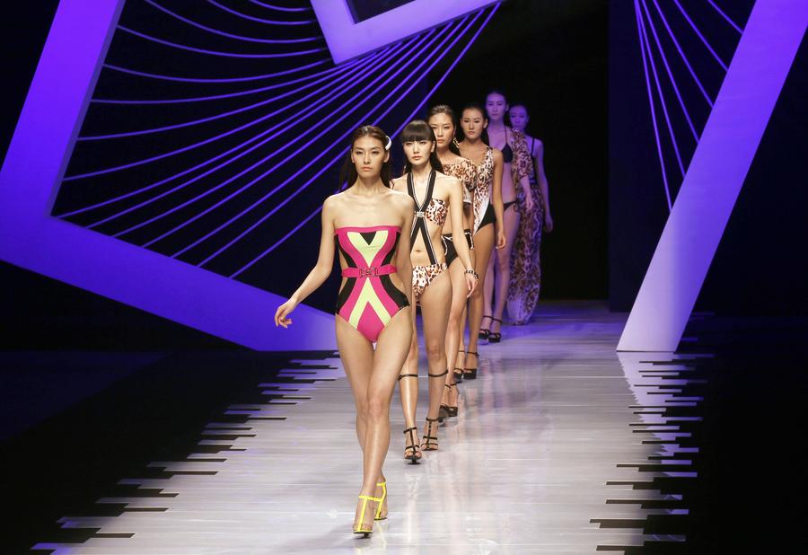Swimming fashion trend show during China Fashion Week